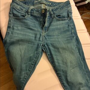 American Eagle Outfitters Women's Light Blue Skinny Jeans